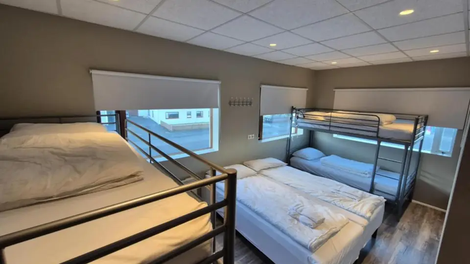 Family Room with Shared Bathroom at Við Hafið Oceanfront Guesthouse